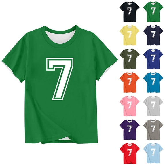 Piuwrlz 3/4T Boys Short T-Shirts Sleeve Toddler Graphic Shirts Tops Crew Neck Pullover T Shirts Purple Size 5-6 Years