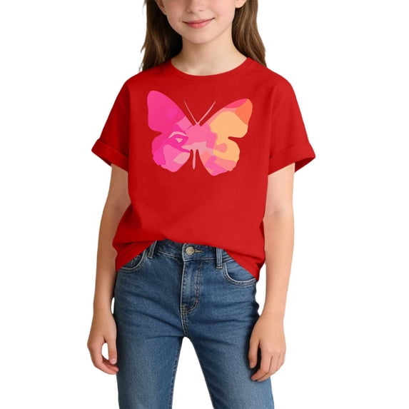 Piuwrlz 12/14 Girls Shirts Tops Girl Short T Shirts Sleeve Crew Neck Teen Graphic T-Shirts Red Size 12-14 Years