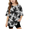 thumbnail image 1 of Piuwrlz 12 Girls T Shirts Girl Shirts Tops Loose Tie Dyeing Teen Graphic T-Shirts Black Size 12 Years, 1 of 8