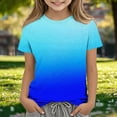 thumbnail image 1 of Piuwrlz 12/13 Girls T Shirts Girl Shirts Tops Crew Neck Teen Graphic T-Shirts Blue Size 12/13, 1 of 5