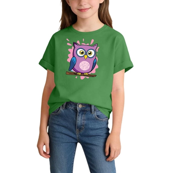 Piuwrlz 2-4 Girls Shirts Tops Girl Short T Shirts Sleeve Crew Neck Toddler Graphic T-Shirts Green Size 2-4 Years