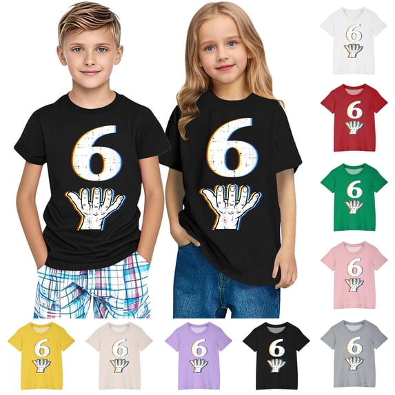 Piuwrlz 4 Years Toddler Short T Shirt Sleeve Girls Purple T-Shirt Cotton Crew Neck Shirt Top Purple Size 4 Years
