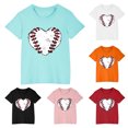 thumbnail image 1 of Piuwrlz 5 Years Girls Short Sleeve T-Shirt Toddler Summer Printed T Shirt Pink Cotton Crew Neck Shirt Top Pink Size 5 Years, 1 of 5