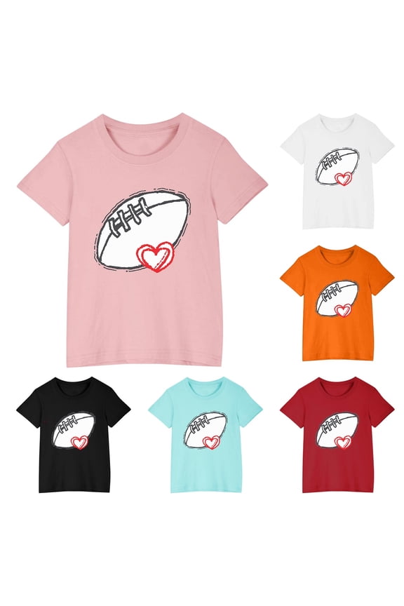 5 Years Toddler Short T Shirt Sleeve Girls Orange T-Shirt Cotton Crew Neck Shirt Top Orange Size 5 Years