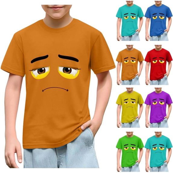 Piuwrlz 7 Boys Short T-Shirts Sleeve Kids Funny Graphic Shirts Tops Boy Funny Graphic Shirts Pullover T Shirts Yellow Size 7 Years
