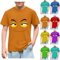 thumbnail image 1 of Piuwrlz 9 Boys Short T-Shirts Sleeve Teen Funny Graphic Shirts Tops Pullover T Shirts Orange Size 9 Years, 1 of 7