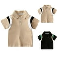 thumbnail image 1 of Piuwrlz Black polo Shirt Boys Button polo T-Shirt New Lapel Collar Shirt School Uniform T Shirt Black Size 2 Years, 1 of 4
