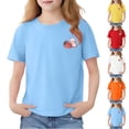 thumbnail image 1 of Piuwrlz Blue Short Shirts Sleeve Teen Girls Graphic T-Shirts Crew Neck Pullover Blue Size 12-13 Years, 1 of 7