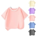 thumbnail image 1 of Piuwrlz Blue Short Shirts Sleeve Toddler Girls Graphic T-Shirts Crew Neck Loose Pullover Blue Size 5-6 Years, 1 of 7