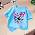 thumbnail image 1 of Piuwrlz Blue Short Shirts Tops Girls T Shirts Crew Neck Teen Graphic T-Shirts Blue Size 12 Years, 1 of 3