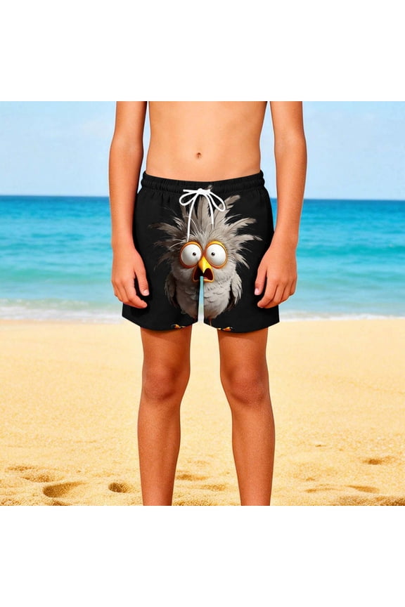 Boy Swim Shorts for Boys Swimming Trunks Single Piece Short Trousers Black Size 11 Years