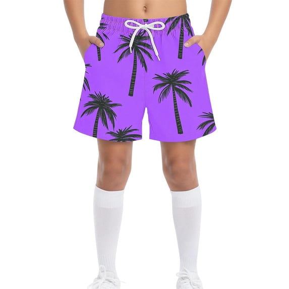 Piuwrlz Boy Swim Shorts for Boys Swimming Trunks Single Piece Short Trousers Purple Size 10-11Years