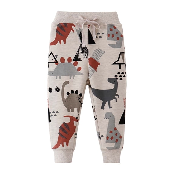 Piuwrlz Boys Jogger Pants for Kids Sweatpants Cotton Pant Beige Size 5-6 Years