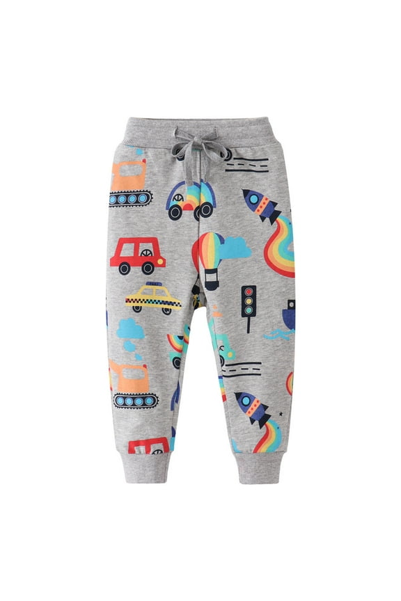 Boys Jogger Pants for Kids Sweatpants Cotton Pant Gray Size 3-4 Years