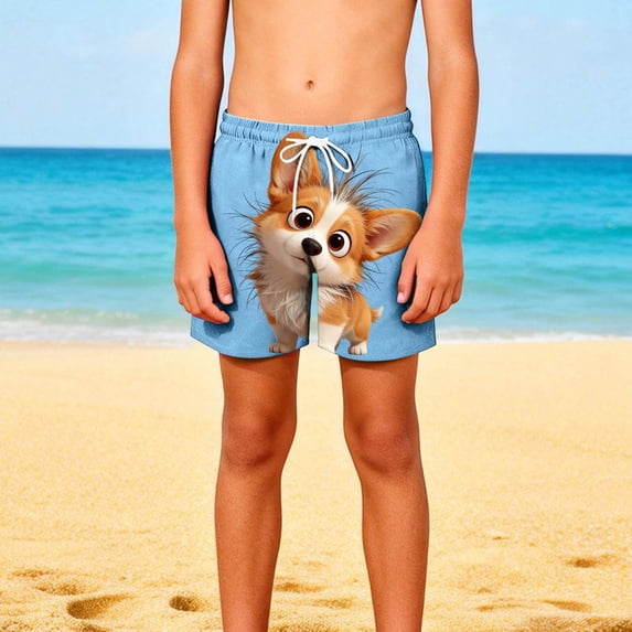 Piuwrlz Boys Swimming Trunks for Boy Swim Shorts Solid Color Single Piece Short Trousers Blue Size 13 Years
