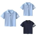 thumbnail image 1 of Piuwrlz Boys polo Shirt 1 Years for Kids School Uniform Shirt New Round Neck Shirt School Uniform T Shirt Light Blue Size 1 Years, 1 of 3