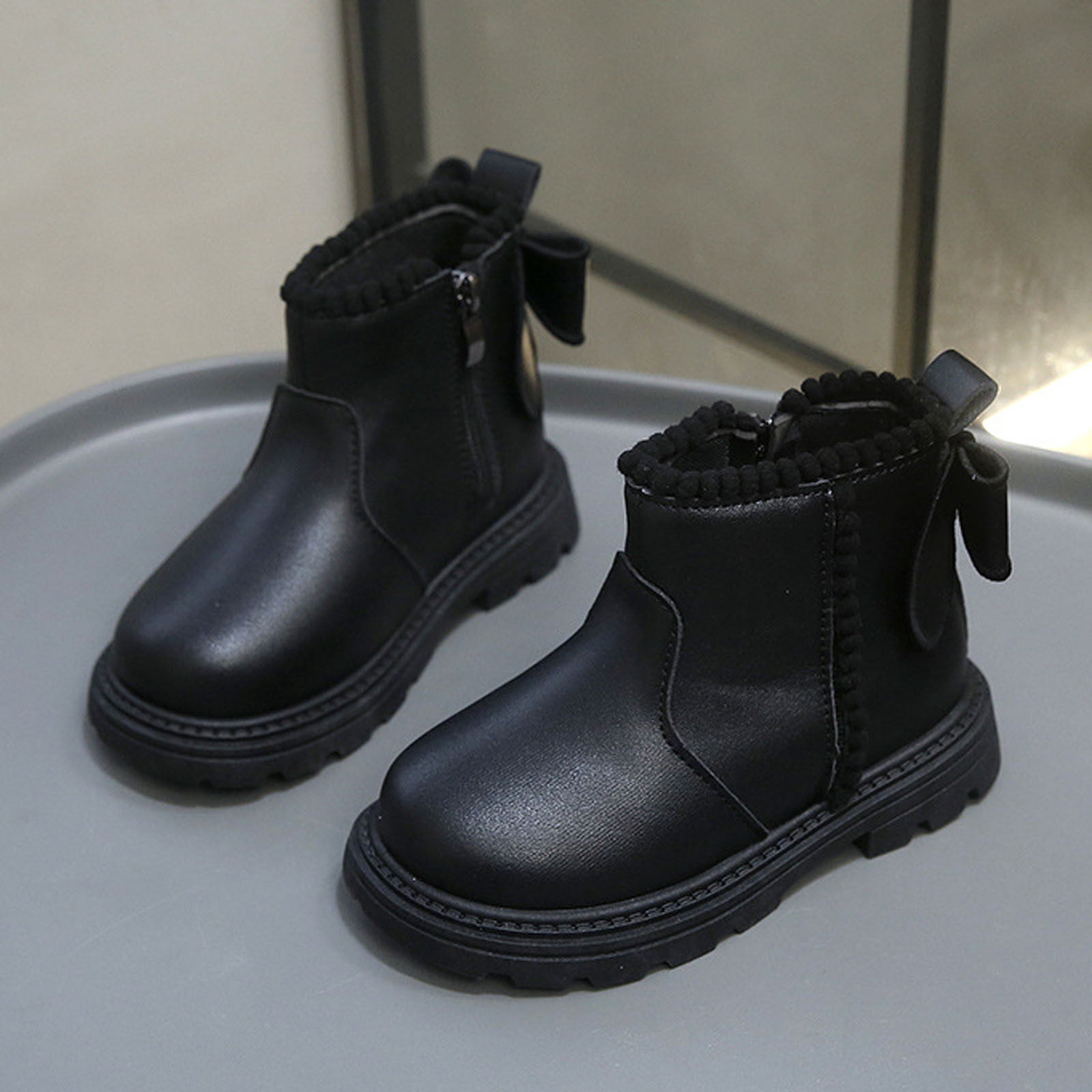 Children's Boots Girls Winter Shoes Black Size 1.5-2Years