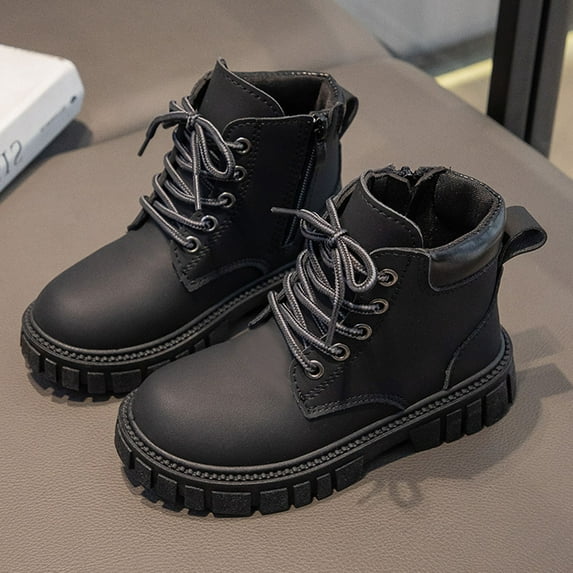 Piuwrlz Children's Boots Girls Winter Shoes Black Size 9.5-10Years