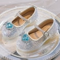 thumbnail image 1 of Piuwrlz Children's Closed Toe Shoe Girls Glitter Crystal Shoes New Flat Heel Dress Ballet Flats White Size 26, 1 of 8