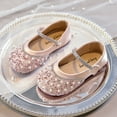 thumbnail image 1 of Piuwrlz Children's Closed Toe Shoe Girls Glitter Crystal Shoes Flat Heel New Dress Ballet Flats Pink Size 31, 1 of 9