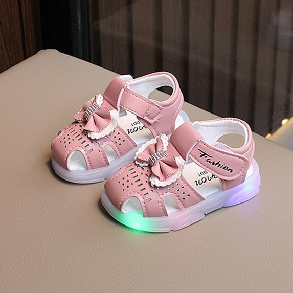 Piuwrlz Children's Versatile Peep Toe Sandals Girls Espadrilles Shoes Lace-Up Bow Hiking Shoes Pink Size 21