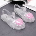 thumbnail image 1 of Piuwrlz Children's Versatile Peep Toe Sandals Girls Jelly Sandals Shoes Breathable Lace-Up Jelly Sandals Clear Size 2 Years, 1 of 9
