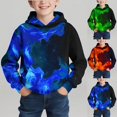 thumbnail image 1 of Piuwrlz Fall Winter Hoodies Pullover Boys with Pockets Warm Casual Hood Sweatshirts Orange Size 7 Years, 1 of 8