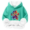 thumbnail image 1 of Piuwrlz Fleece Hood Sweatshirts Childrens Girls Boys Winter Printed Hoodies Plush Cotton Hoodie Pullover Blue Size 6 Years, 1 of 2