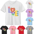thumbnail image 1 of Piuwrlz Girl Graphic Shirts Tops Girls Short T-Shirts Sleeve Cotton Pullover Pink Size 3 Years, 1 of 10