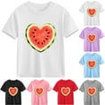 thumbnail image 1 of Piuwrlz Girl Graphic Shirts Tops Girls Short T-Shirts Sleeve Cotton Pullover Purple Size 5 Years, 1 of 10