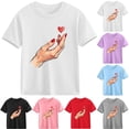 thumbnail image 1 of Piuwrlz Girl Graphic Shirts Tops Girls Short T-Shirts Sleeve Cotton Pullover Purple Size 5 Years, 1 of 10