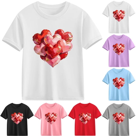 Piuwrlz Girl Graphic Shirts Tops Girls Short T-Shirts Sleeve Cotton Pullover White Size 9 Years