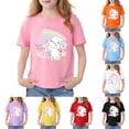 thumbnail image 1 of Piuwrlz Girl Graphic Shirts Tops Girls Short T-Shirts Sleeve Crew Neck Pullover Blue Size 9-10 Years, 1 of 7