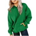 thumbnail image 1 of Piuwrlz Girl Winter Fleece Hoodies Kids Solid Color Hood Sweatshirts Pocket Long Sleeved Plush Round Neck Hoodie Pullover Green Size 5 Years, 1 of 5