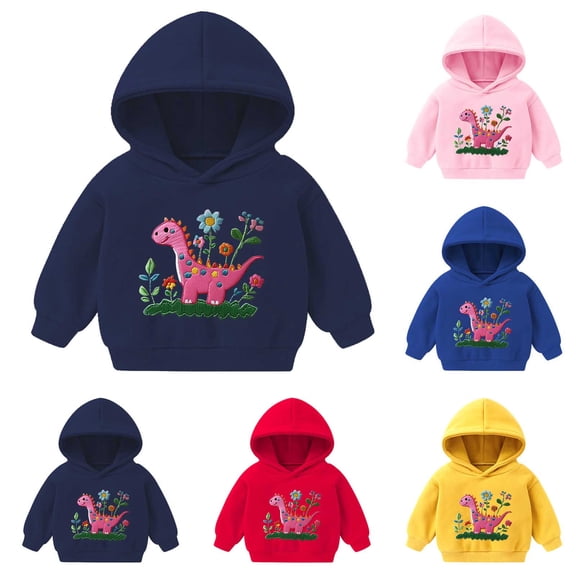 Piuwrlz Girl Winter Hoodies Kids Hood Sweatshirts Pocket Round Neck Hoodie Blue Size 5 Years