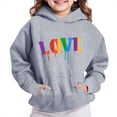 thumbnail image 1 of Piuwrlz Girl Winter Printed Hoodies Kids Hood Sweatshirts Long Sleeved Hoodie Pullover Gray Size 5 Years, 1 of 4