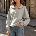 thumbnail image 1 of Piuwrlz Girls Fall Hood Sweatshirts Kids Plain Hoodies Long Sleeve Pullover Gray Size 9-10 Years, 1 of 7