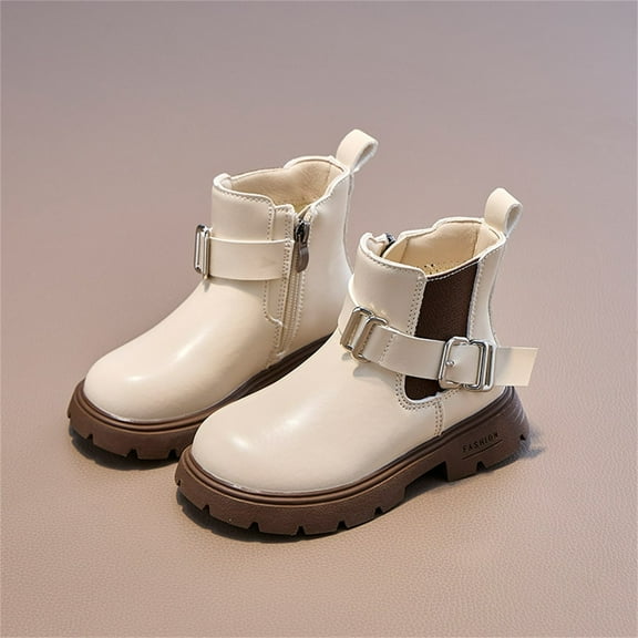 Piuwrlz Girls Boots Beige Kids Winter Shoes Beige Size 28