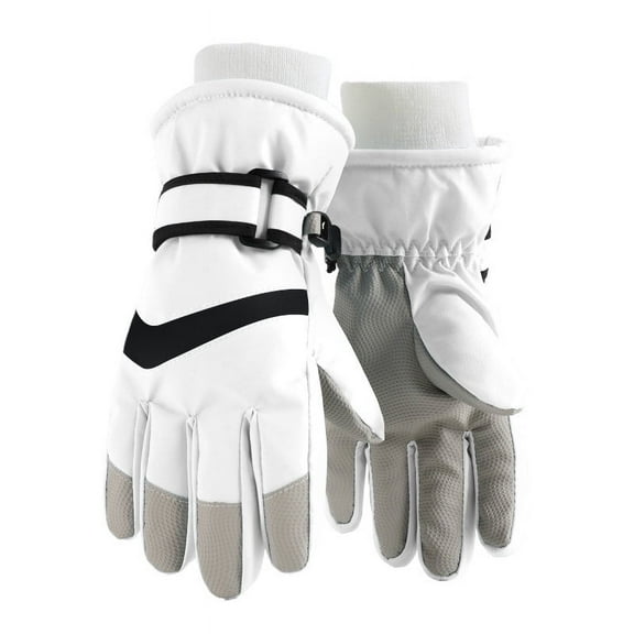 Piuwrlz Girls Boys Winter Glove Skiing Set Children's Printed Plush Windproof Gloves White Size M/6 Years