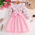 thumbnail image 1 of Piuwrlz Girls Long Sleeve Dresses Sets Girl 1PC Tops and Mesh Skirt Sets Pink Size 3-4 T, 1 of 9
