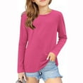 thumbnail image 1 of Piuwrlz Girls Long Sleeve T-Shirt Kids Cotton Shirts T Shirt Tops Hot Pink Size 7 Years, 1 of 5