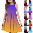 thumbnail image 1 of Piuwrlz Girls Play Casual Dresses Girl Summer Dresses Suspender Pleated Skirts Navy Size 150, 1 of 7