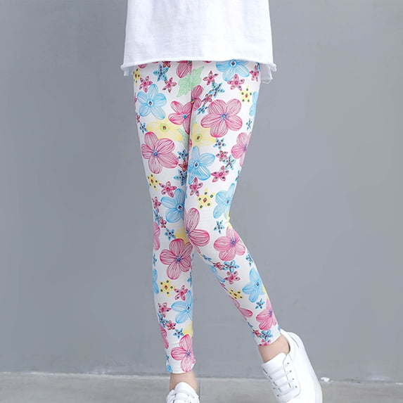 Piuwrlz Girls Play Leggings Activewear Pattern Pants Yoga Pant Pink Size 6 Years