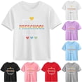 thumbnail image 1 of Piuwrlz Girls Short T-Shirts Kids Graphic Shirts Tops Cotton Pullover Blue Size 4 Years, 1 of 10