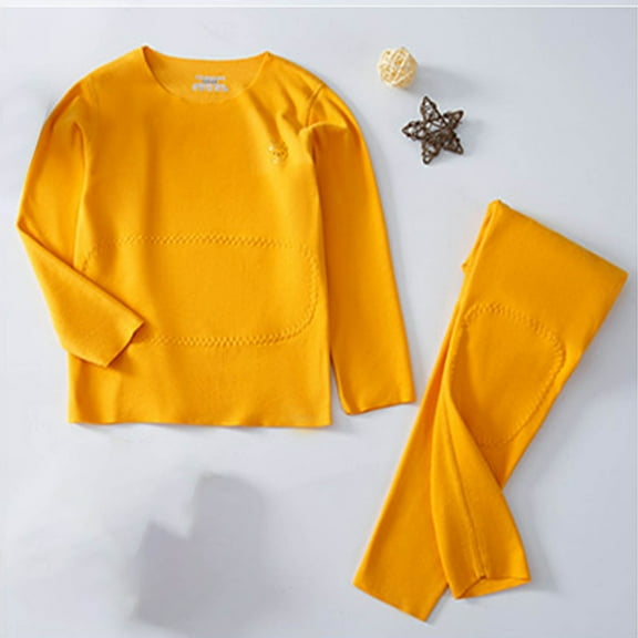 Piuwrlz Girls Sleepwear Sets Kids Pajamas Set Cowl Neck Nightwear Yellow Size 9-10Years