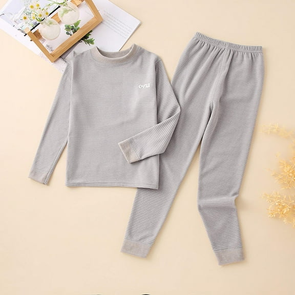 Piuwrlz Girls Sleepwear Sets Kids Pajamas Set Cowl Neck Undershirt Nightwear Gray Size 15 Years