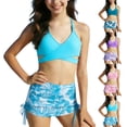 thumbnail image 1 of Piuwrlz Girls Swimsuit 3-4Years Toddler Swimming Suit 2PC Tie Dyeing Swimwear Light Blue Size 3-4Years, 1 of 7