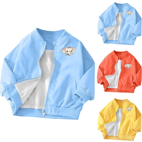 Piuwrlz Girls Windproof Jacket Anorak Hooded Jackets Zipper for Girl Lightweight Trench Coat Blue Size 9 Years