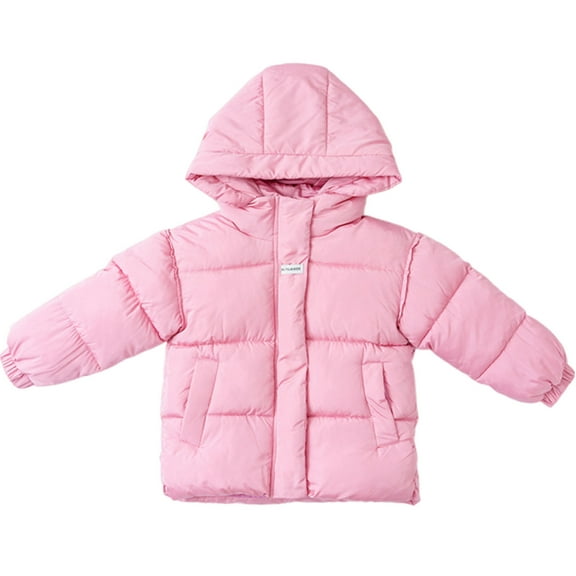 Piuwrlz Winter Trench Coat for Children's Girls Windproof Jackets Cotton for Girl Jacket Pink Size 4-5Years