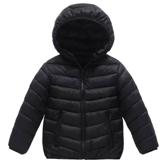 Piuwrlz Girls Windproof Plush Jackets Kids Winter Trench Coats Lightweight Tops for Girl Jacket Black Size 8-9Years